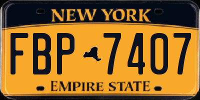 NY license plate FBP7407