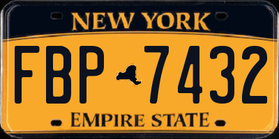 NY license plate FBP7432