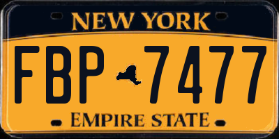 NY license plate FBP7477