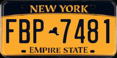 NY license plate FBP7481