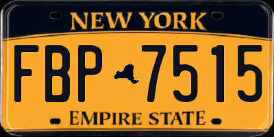 NY license plate FBP7515
