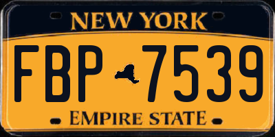 NY license plate FBP7539