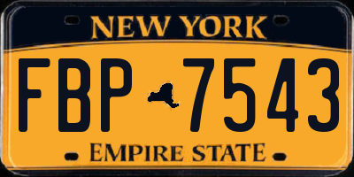 NY license plate FBP7543