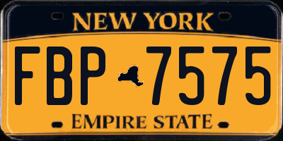 NY license plate FBP7575