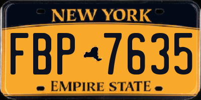 NY license plate FBP7635