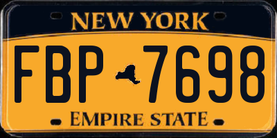 NY license plate FBP7698