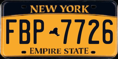 NY license plate FBP7726