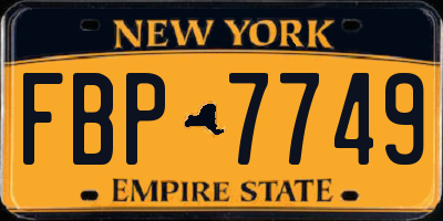 NY license plate FBP7749