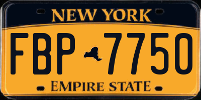 NY license plate FBP7750