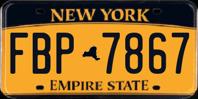NY license plate FBP7867