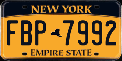 NY license plate FBP7992