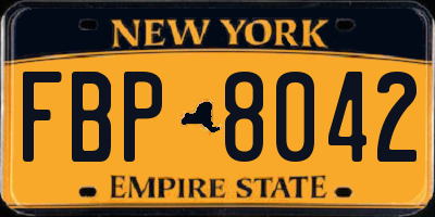 NY license plate FBP8042