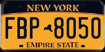 NY license plate FBP8050