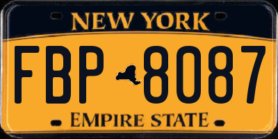 NY license plate FBP8087