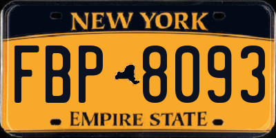 NY license plate FBP8093