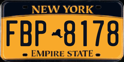 NY license plate FBP8178