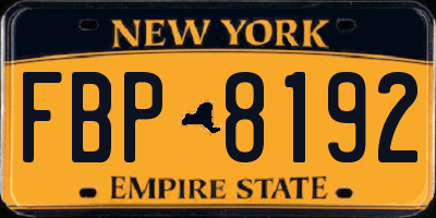 NY license plate FBP8192