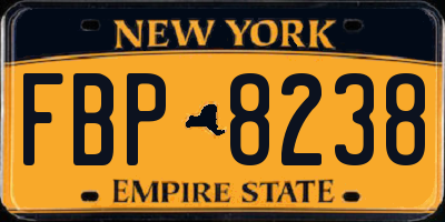NY license plate FBP8238