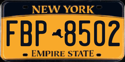 NY license plate FBP8502
