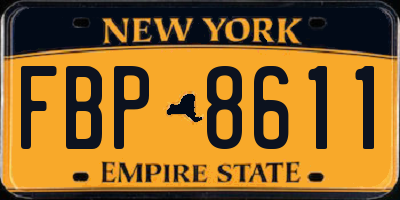 NY license plate FBP8611
