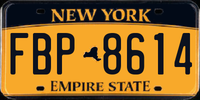 NY license plate FBP8614
