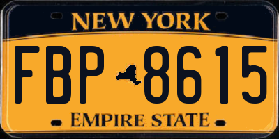 NY license plate FBP8615
