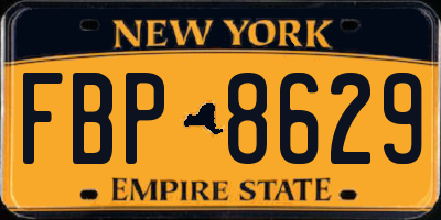 NY license plate FBP8629