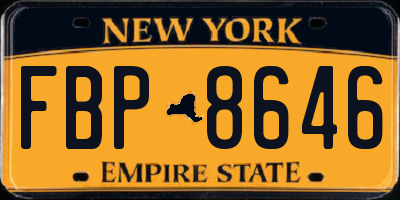NY license plate FBP8646