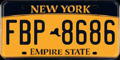 NY license plate FBP8686
