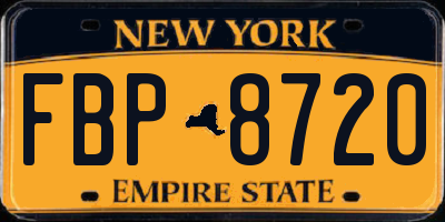 NY license plate FBP8720