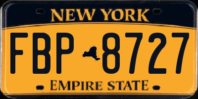 NY license plate FBP8727