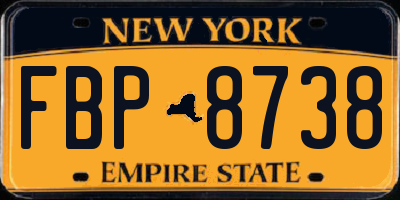 NY license plate FBP8738