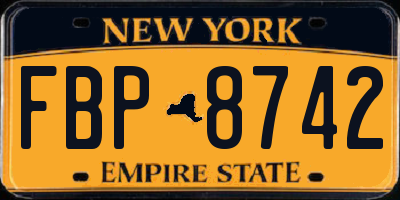 NY license plate FBP8742