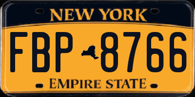 NY license plate FBP8766