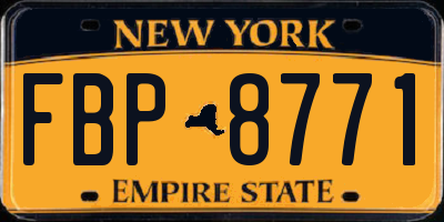 NY license plate FBP8771