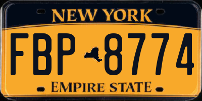 NY license plate FBP8774