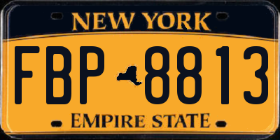 NY license plate FBP8813