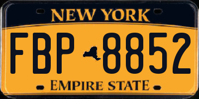 NY license plate FBP8852