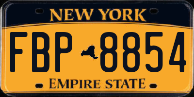 NY license plate FBP8854