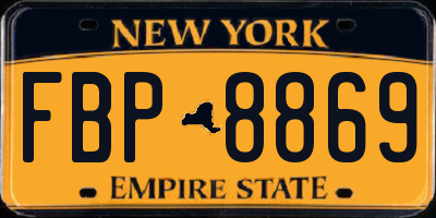 NY license plate FBP8869