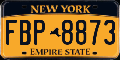 NY license plate FBP8873