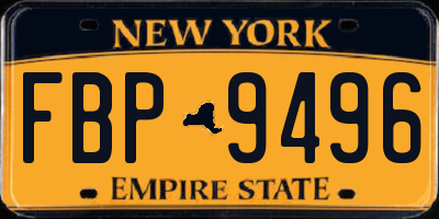 NY license plate FBP9496