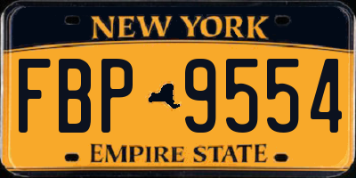NY license plate FBP9554