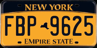 NY license plate FBP9625