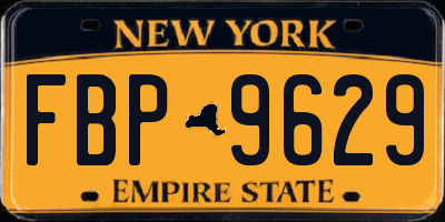 NY license plate FBP9629