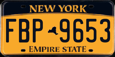 NY license plate FBP9653