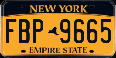 NY license plate FBP9665