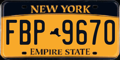 NY license plate FBP9670