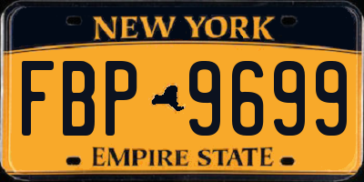 NY license plate FBP9699
