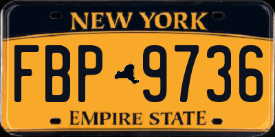 NY license plate FBP9736